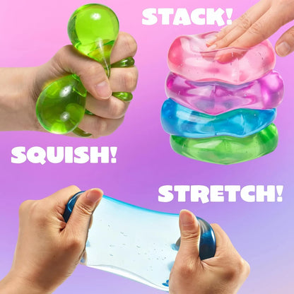 JOYIN 4 Pack Stress Cube, 2'' High Density Cube Fidget Toy, Stress Relief with Slow Rising Sensory Squishy Toys for Kids Adults, Birthday Gifts, Party Favors, Classroom Prizes for Boys Girls