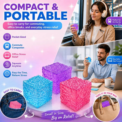 Nice Cube Squishy Toy, Sensory Fidget for Anxiety Stress Relief | Non-Sticky，Pocket Size，No Odor, Washable, Easy to Clean, Fun for Kids Teens Adults, Satisfying to Squeeze ,Tear-Resistant