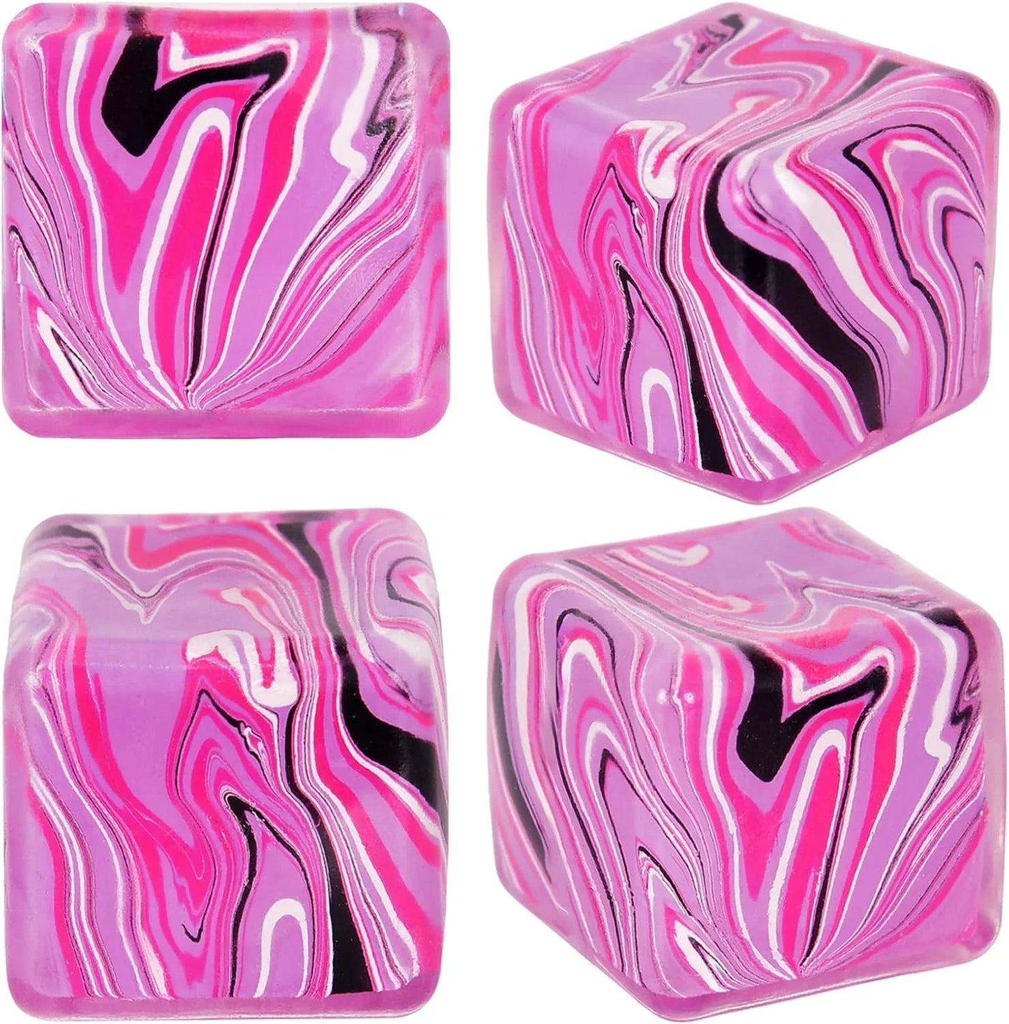 Squishy Fidget Toys Stress Cube, 1.97"*1.97" Stress Balls for Kids Adults Stress Relief, Ice Squishy Cube Sugar Balls, Sensory Toys for Kids with Autism an danxiety Disorder(Pink)