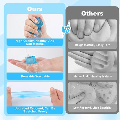 Ice Cube Stress Ball, 2026 New Squishy Stress Ice Cube Fidget Toys, Stress Relief Toys Squeeze Toys for Adults(3PCS-Blue)