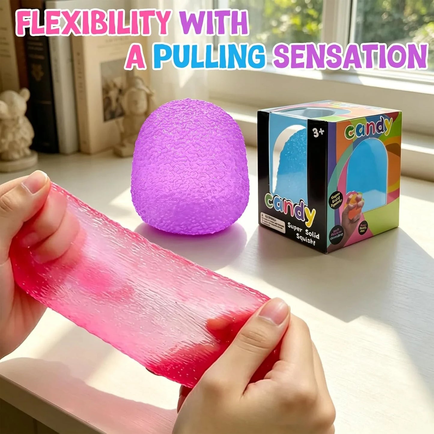 Squishies Squeeze Toys, Textured Stress Balls Gumdrop Fidget Toys for Kids and Adults, Sensory Toys Squeeze Balls for Stress Relief, Birthday Gift, Easter Basket Stuffers Party Favors (Blue)
