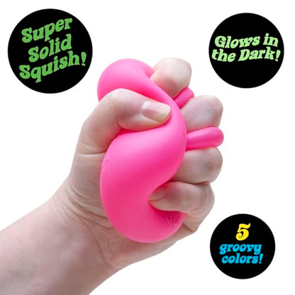 Schylling NeeDoh Nice Cube Glow - Squeeze Toy with a Super Solid Squish - Glows in The Dark - 2.25" Cube - Color May Vary (Pack of 1)
