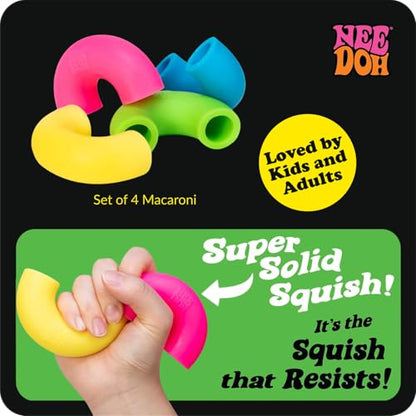 Schylling NeeDoh Mac 'N' Squeeze - Sensory Squeeze Toy - Contains 4 Squishy Noodles - 3" Wide - Color May Vary (Pack of 1)