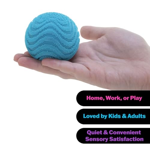 Schylling NeeDoh Fuzz Ball - Sensory Toy with a Velvet Texture and Soft Cloud Squish - Wavy Pattern You Can See and Feel - Ages 3 and Up - Color May Vary; One Per Pack (Wonder Waves)