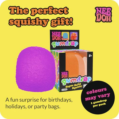 Schylling NeeDoh Gumdrop - Textured Sensory Toy with Super Solid Squish - 2.5" Tall - Colors May Vary (Pack of 1)