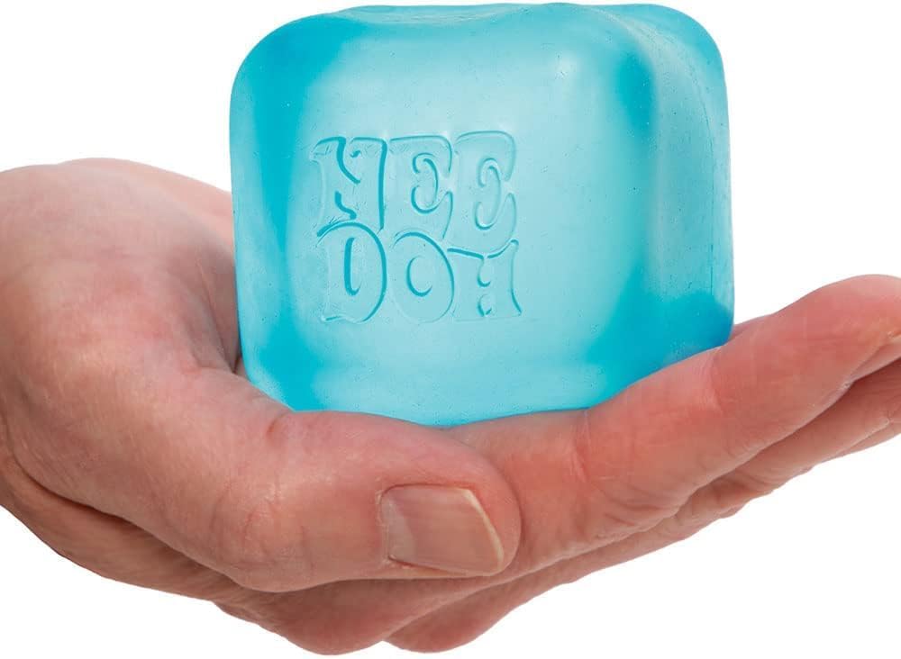 Schylling NeeDoh Nice Cube - Sensory Squeeze Toy with Super Solid Squish - 2.25" Cube - Color May Vary (Pack of 1) - US 9642