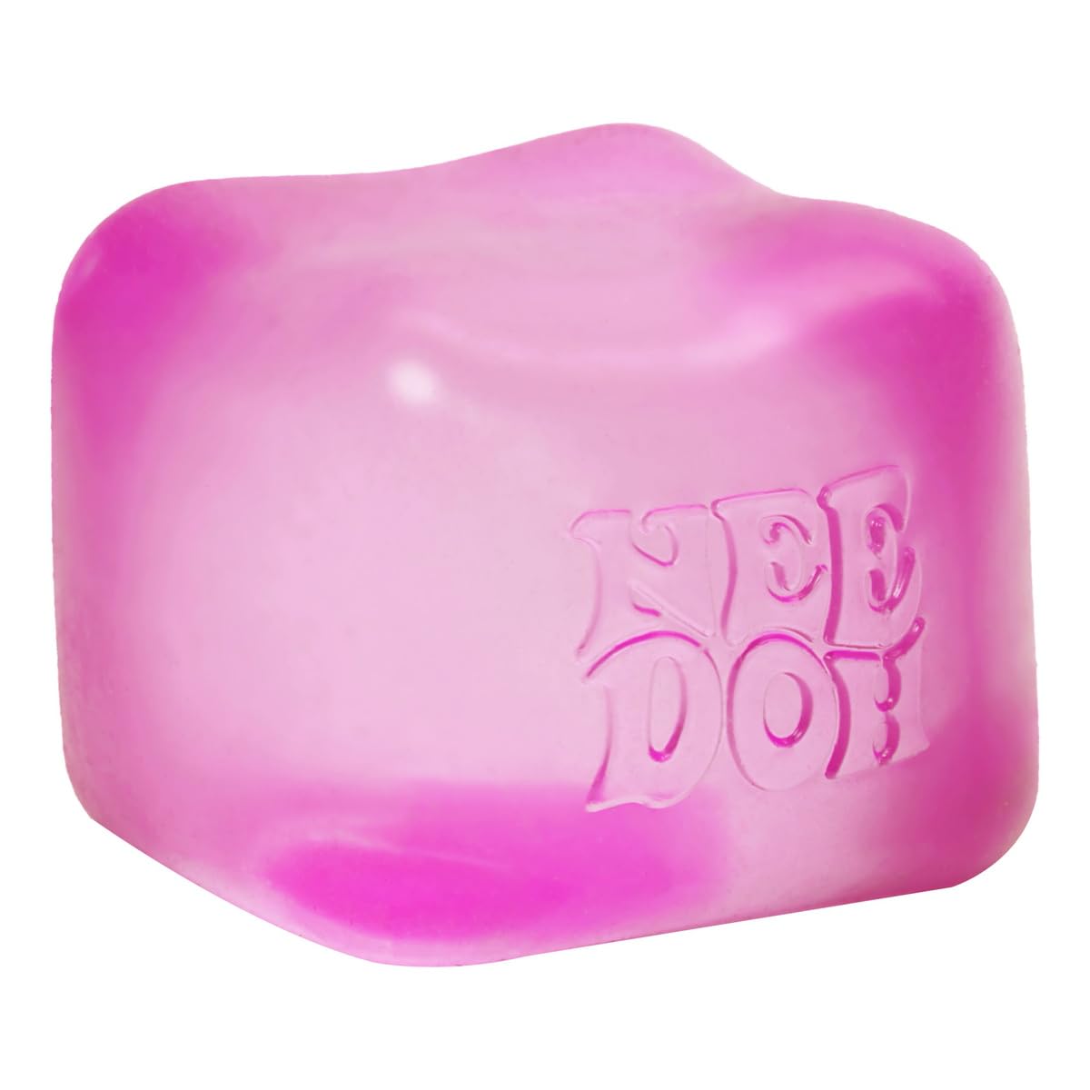 Schylling NeeDoh Nice Cube -Sensory Squeeze Toy with Super Solid Squish - 2.25" Cube - Pink