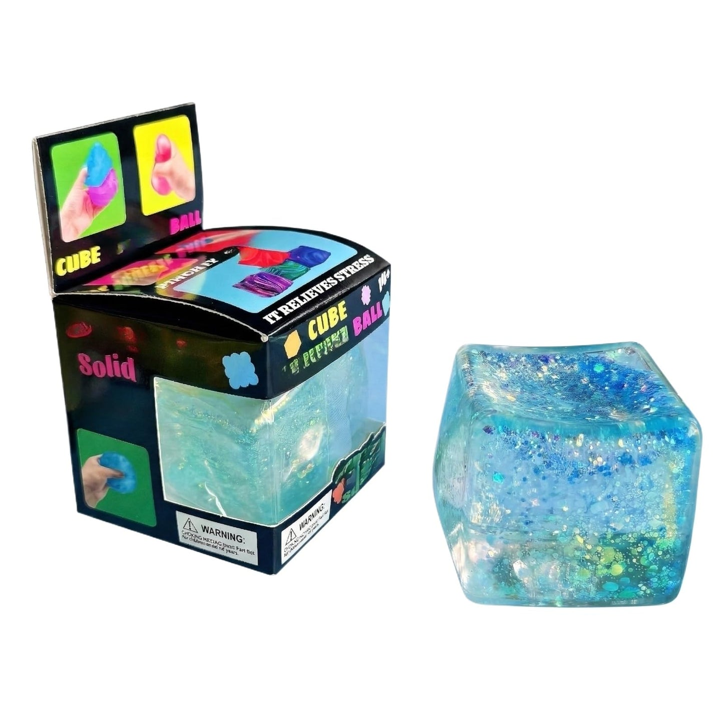 Schylling NeeDoh Nice Cube -Sensory Squeeze Toy with Super Solid Squish - 2.25" Cube - Pink