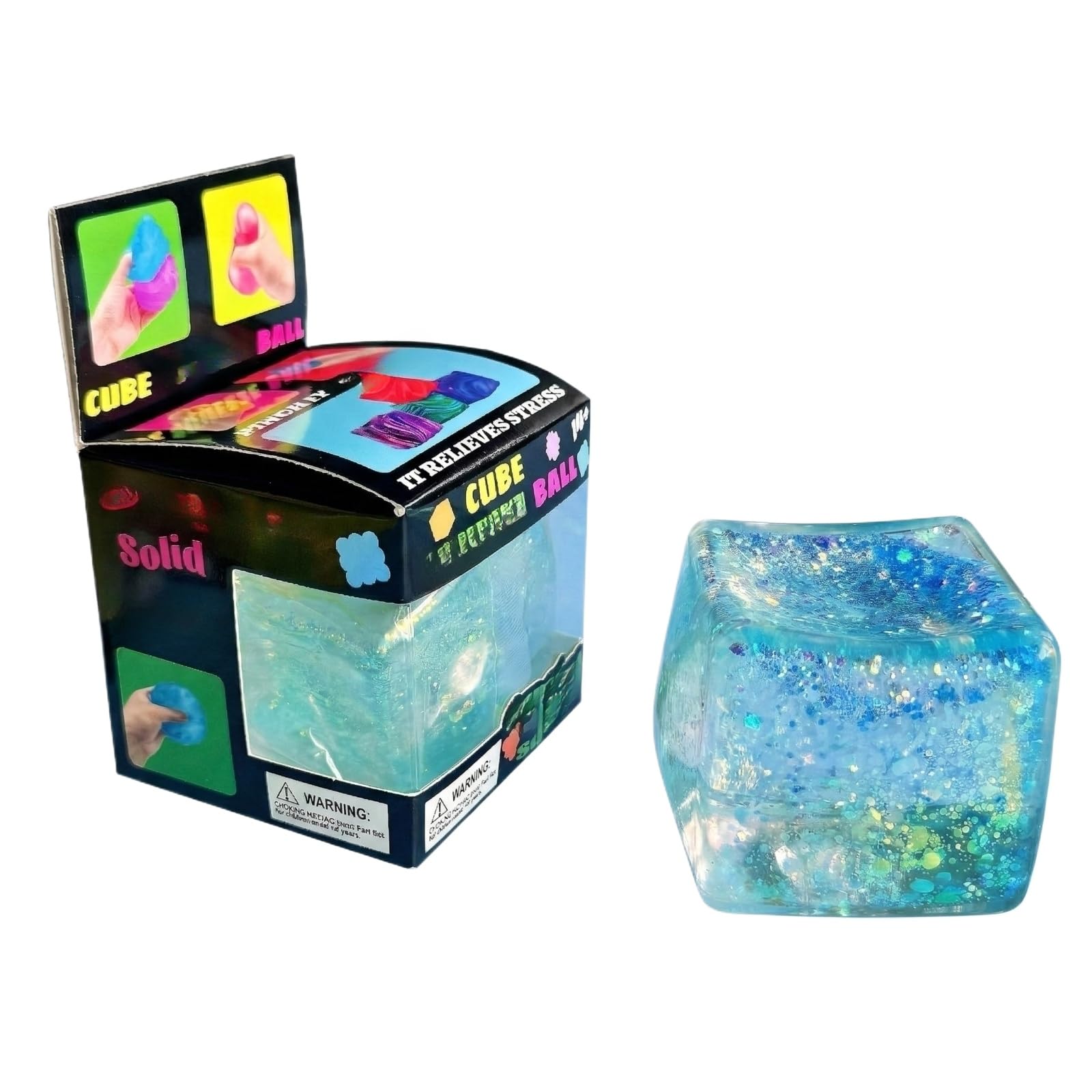 Schylling NeeDoh Nice Cube -Sensory Squeeze Toy with Super Solid Squish - 2.25" Cube - Pink