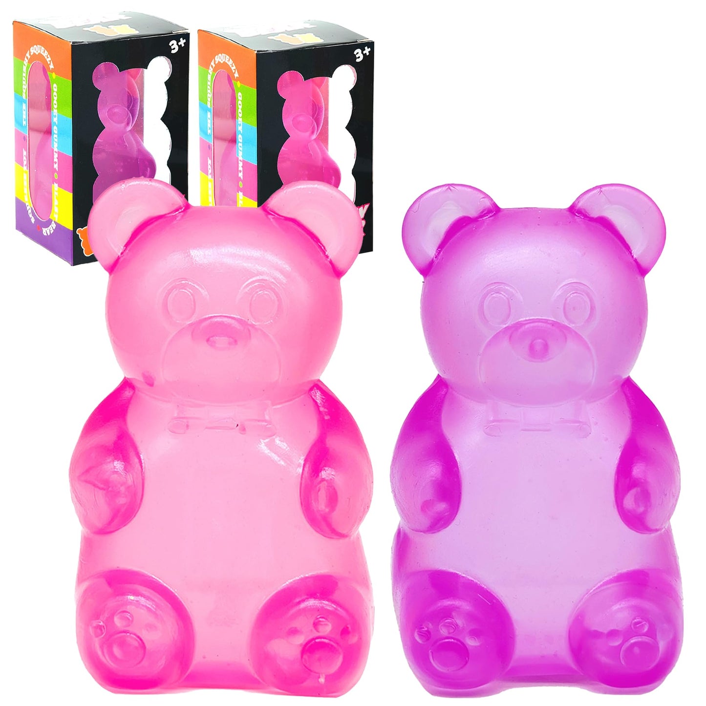 Schylling NeeDoh Gummy Bear - Sensory Fidget Toy with Jelly-Like Filling - 3.5" Tall - Colors May Vary (Pack of 1)