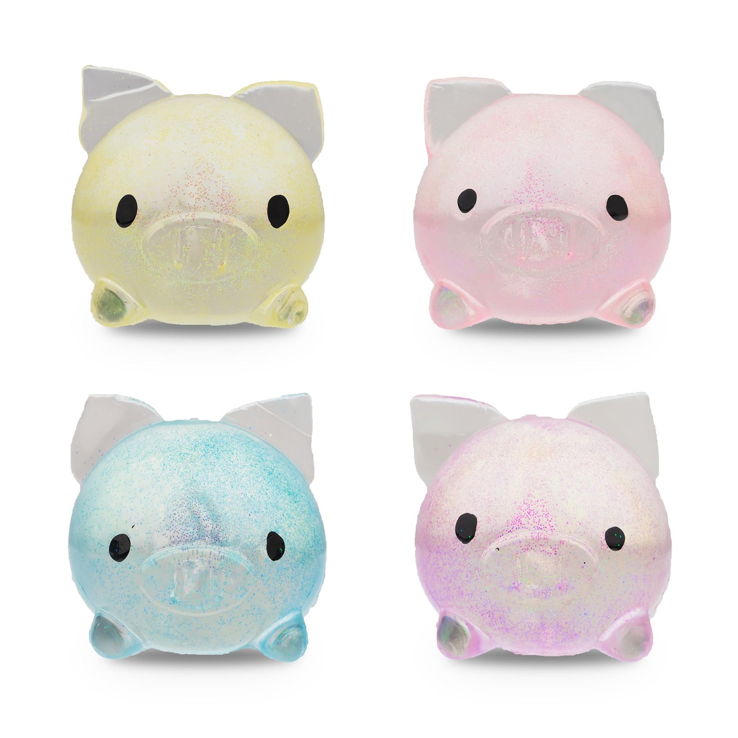 Schylling Nee Doh Dig' It Pig...Groovy Glob! Squishy, Squeezy, Stretchy Stress Fidget Balls Gift Set Party Bundle - 3 Pack (Assorted)