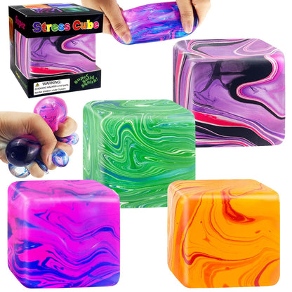Schylling Needoh Nice Cube Sensory Toy with a Super Solid Squish - Colors May Vary 3 Pack
