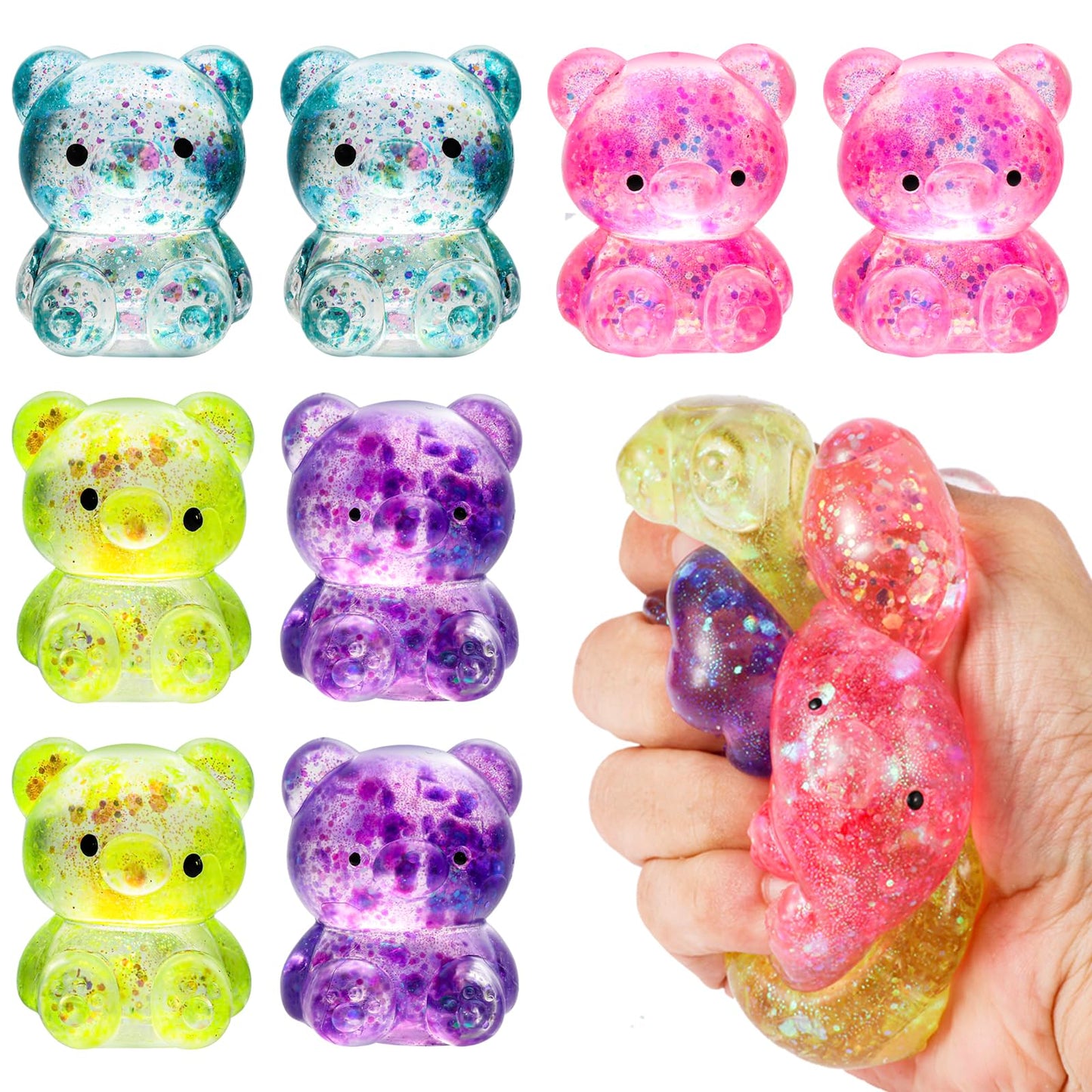 Schylling Snow Ball (NeeDoh) Crunchy, Squishy, Squeezy, Stretchy Stress Balls Gift Set Bundle - 2 Pack