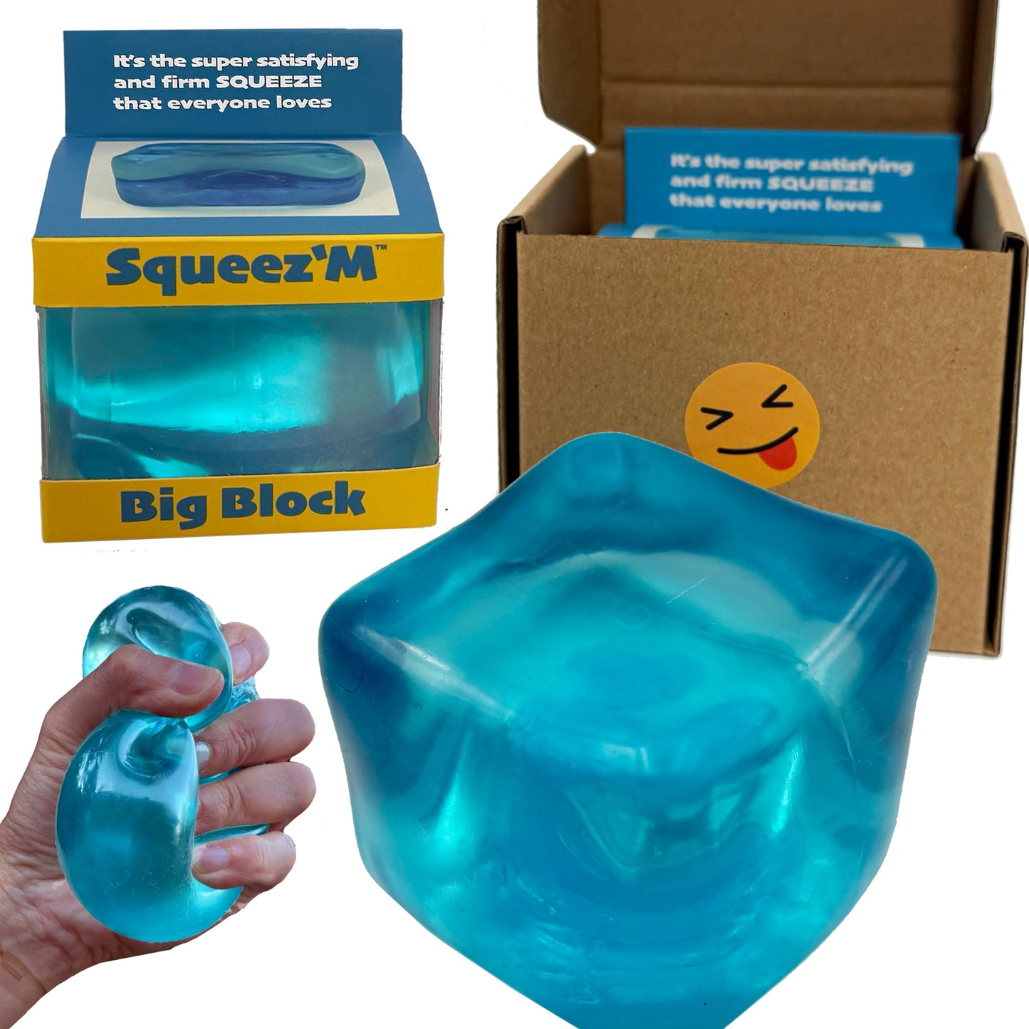 Nice Cube Translucent NeeDoh...Groovy Glob! Squishy, Squeezy, Popping, Stretchy Stress Fidget Cubes Complete Gift Set Party Bundle with Storage Bag - 3 Pack (Purple, Pink & Blue)