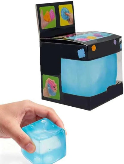 Ice Cube Squishy Stress Balls, Premium Big Block Fidget Cube, Soft Maltose Slow Rising Sensory Toy, Durable Squeeze Anxiety Relief Desk Toys Gift for Birthday (Blue) - US 9778