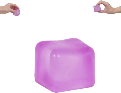 Gel-Filled Ice Cube Squishy Toy 1.38in/3.5cm for Kids Ages 3+ & Adults – Slow Rising Sensory Squeeze Cube, Mini Desk Fidget Toy for Party Favors & Classroom Rewards(Purple) - US 3033