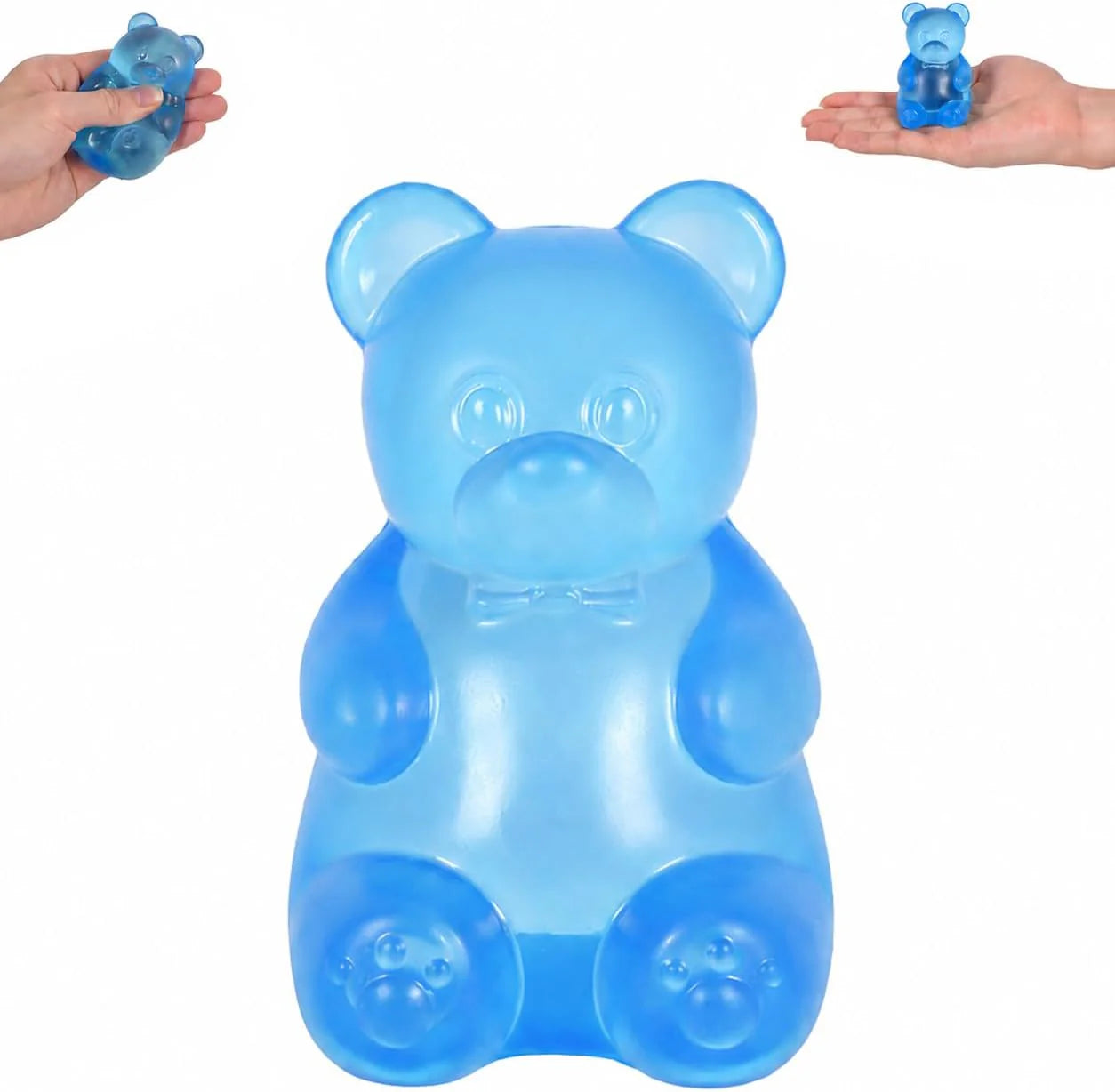 Bear Squishy Toy for Kids Ages 3+ & Adults, Slow Rising Gummy Bear Squeeze Toy, Soft High-Density Foam Sensory Bear for Desk, Classroom, Home & Office(Blue) - US 1062