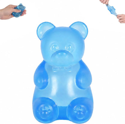 Gummy Bear Squishy Toy for Kids Ages 3+ & Adults, Slow Rising Squeeze Bear, Soft High-Density Handheld Sensory Toy, Cute Party Favor, Classroom Prize & Desk Toy (Blue) - US 7939