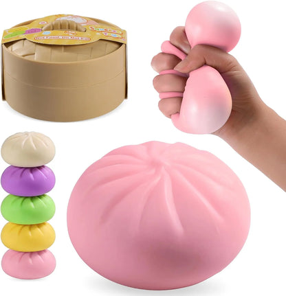Dumpling Squishy Mystery Box, Mystery Dumpling Squishy Squeeze Stress Balls for Kids & Adults, Sensory Fidget Toys for Anxiety Relief, Crazy Fun Dumplings Ideal Gift for Boys,Girls,Teens(Pink) - US 8342