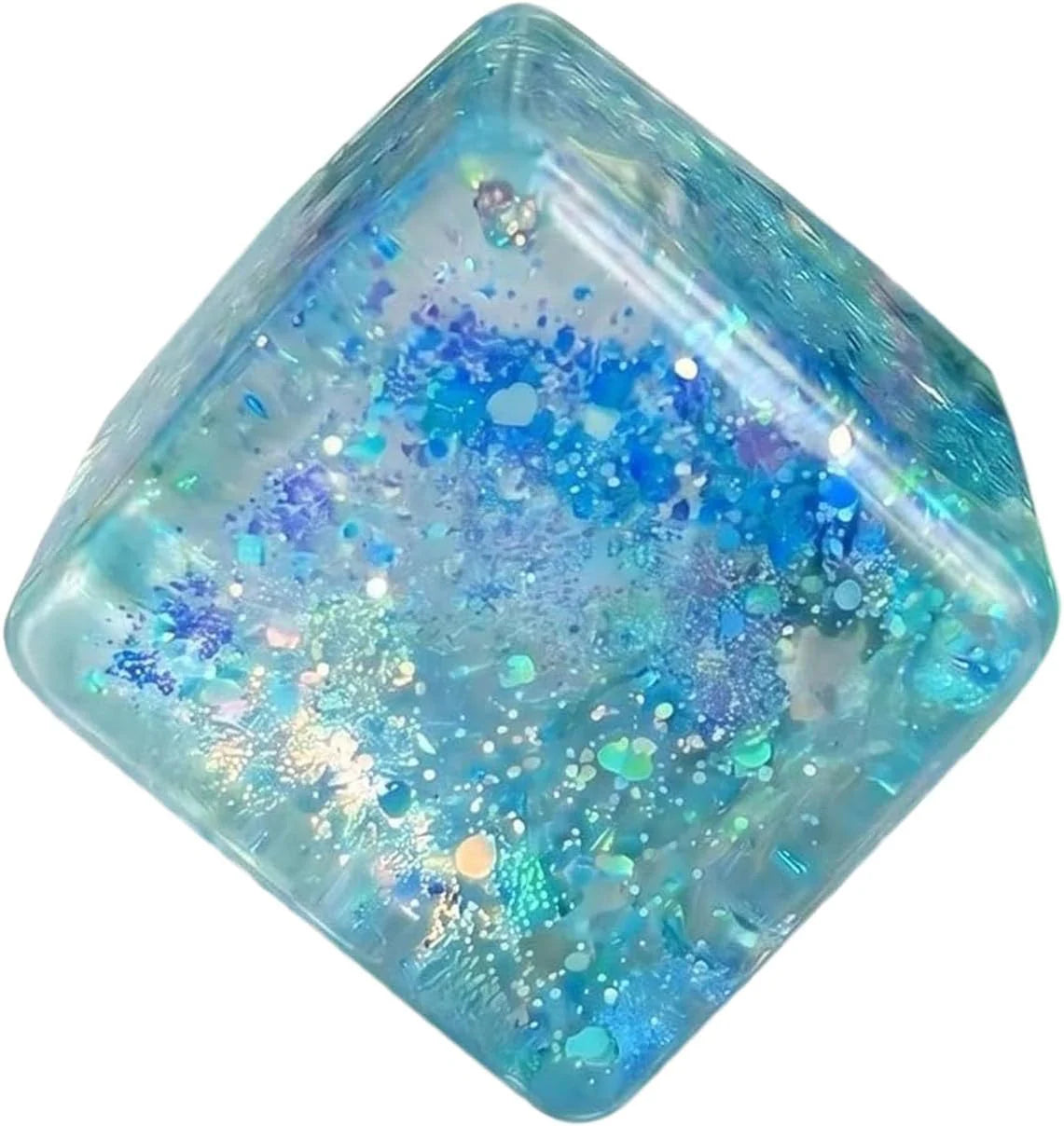 Stress Balls Squeeze Toys, Exquisite Cube, Cooling Cube Toy, Sensory Toy for Adults to Relieve Anxiety and Stress Fidget Toy Ice Cube, Nice Ball Cubes with Box - US 9293