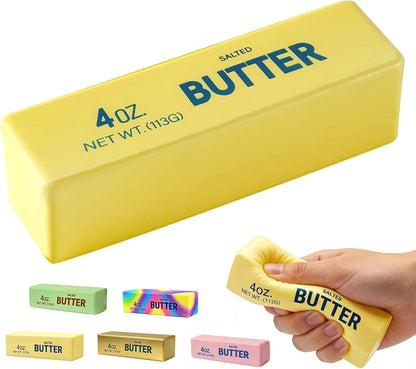 Butter Squishy, Soft Scented Fidget Squishy, Butter Squishy Toy, Cream Scented Butter Squeeze Toy，Slow Rising Butter Stick Stress Relief Toy for Relaxation,Office Desk Decor (Yellow) - US 5289