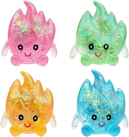 TREBIN Squid Water Drop Squishy Stress Ball, Slow Rising Malt Sugar Fidget Toy, High Resilience Sensory Toy for ADHD Autism, Sparkly Jellyfish Design Droplet Squeeze Toy for Focus (Random Flame Shape) - US 7238