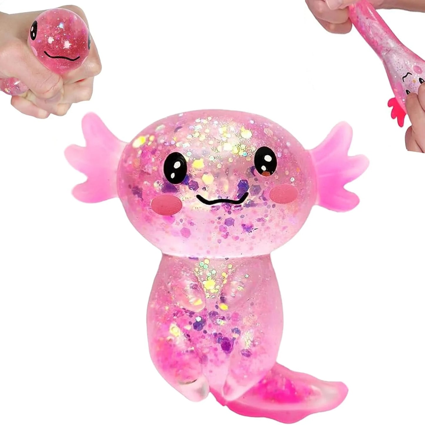 Axolotl Squishy Toy for Kids Ages 3+ & Adults, Slow Rising Sensory Fidget Toy, Cute Squeeze Toy for Party Favors, Classroom Rewards & Gifts(Pink) - US 9065