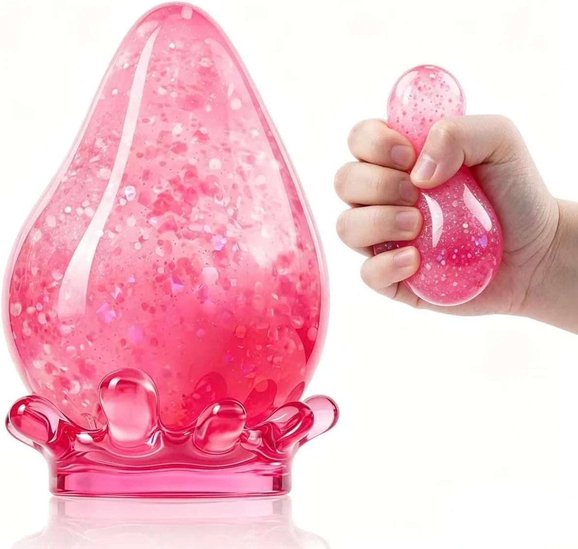 Water Drop Squeeze Squishies, Dream Squishy Drop Squishy Stress Ball,Drop Gifts for Anxiety Relief Office Easter Birthday (Pink) - US 6429