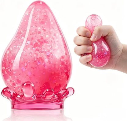 Water Drop Squeeze Squishies, Dream Squishy Drop Squishy Stress Ball,Drop Gifts for Anxiety Relief Office Easter Birthday (Pink) - US 6429