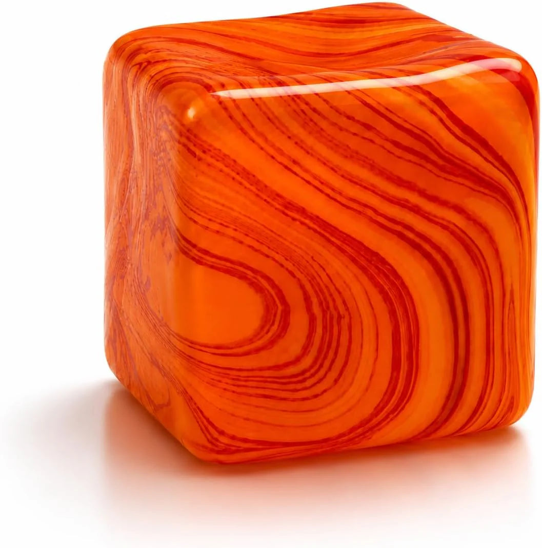Jiezipaeasy Ice Cube Stress Ball 5cm(1.98", Marble Veined Squishy Fidget Toy for Adults & Kids, Soft Slow Rebound Sensory Toy for Stress & Anxiety Relief, Stretchy Non-Sticky Desk Toy (Orange) - US 8747