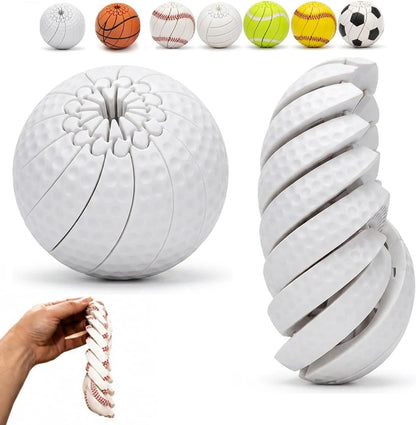 Baseball Fidget Ball Toy,3D Printed Twist and Turn Stress Relief Desk Fidget,Relieve Anxiety Handheld Fidget Sphere,Everyday Tool Focus and Calm for Teens & Adults (Golf) - US 7230