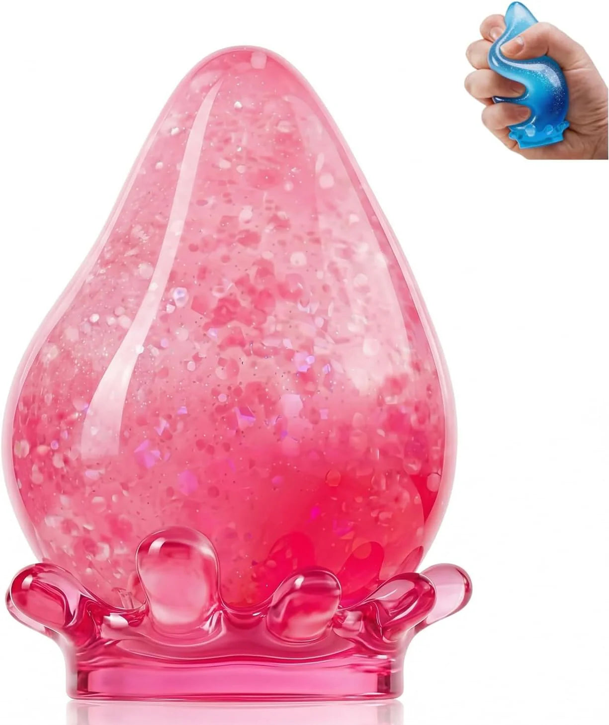 Water Drop Squeeze Squishies, Dream Squishy Drop Squishy Stress Ball, Soft Fidget Stress Ball, 2026 New Slow Rise Relief Fidget Sensory for Anxiety Stress Easter Party Favors (Pink) - US 9134