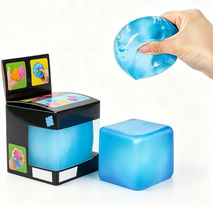 Premium Big Block Cube ,Ice Cube Squishies Toys,Durable, Slow-Rebound fingertip Exquisite Spherical ice Cube with boxGift-Ready (Blue) - US 5902
