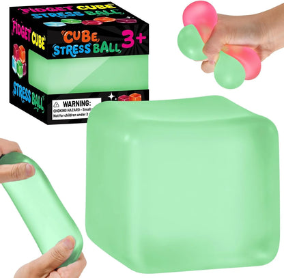 Stress Cube Squishy Fidget Toys, Slow Rising Ice Cube Sensory Stress Balls for Kids Adults Anxiety Relief Squeeze Toy for Classroom Prizes Party Favors (Light Green) - US 5362