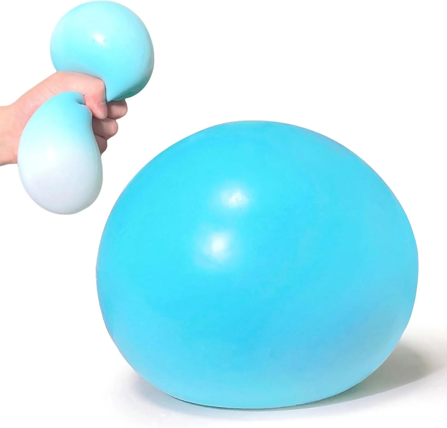 4 Inch Giant Squeeze Stress Balls for Kids and Adults - Jumbo Squishy Dough Ball, Squishy Sensory Toys for Kids Party Favors, Goodie Bag Stuffers, Squeeze Stress Toys for Anxiety Relief (Blue) - US 6739