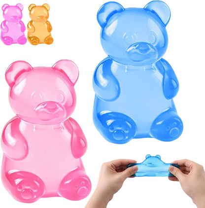 Stress Bear Squishy Balls, Bear Squishy Stress Relief Squeeze Balls, Gummy Bear Squishy for Valentines Day Gifts Birthday Gifts Party Favors (Blue + Pink) - US 3666