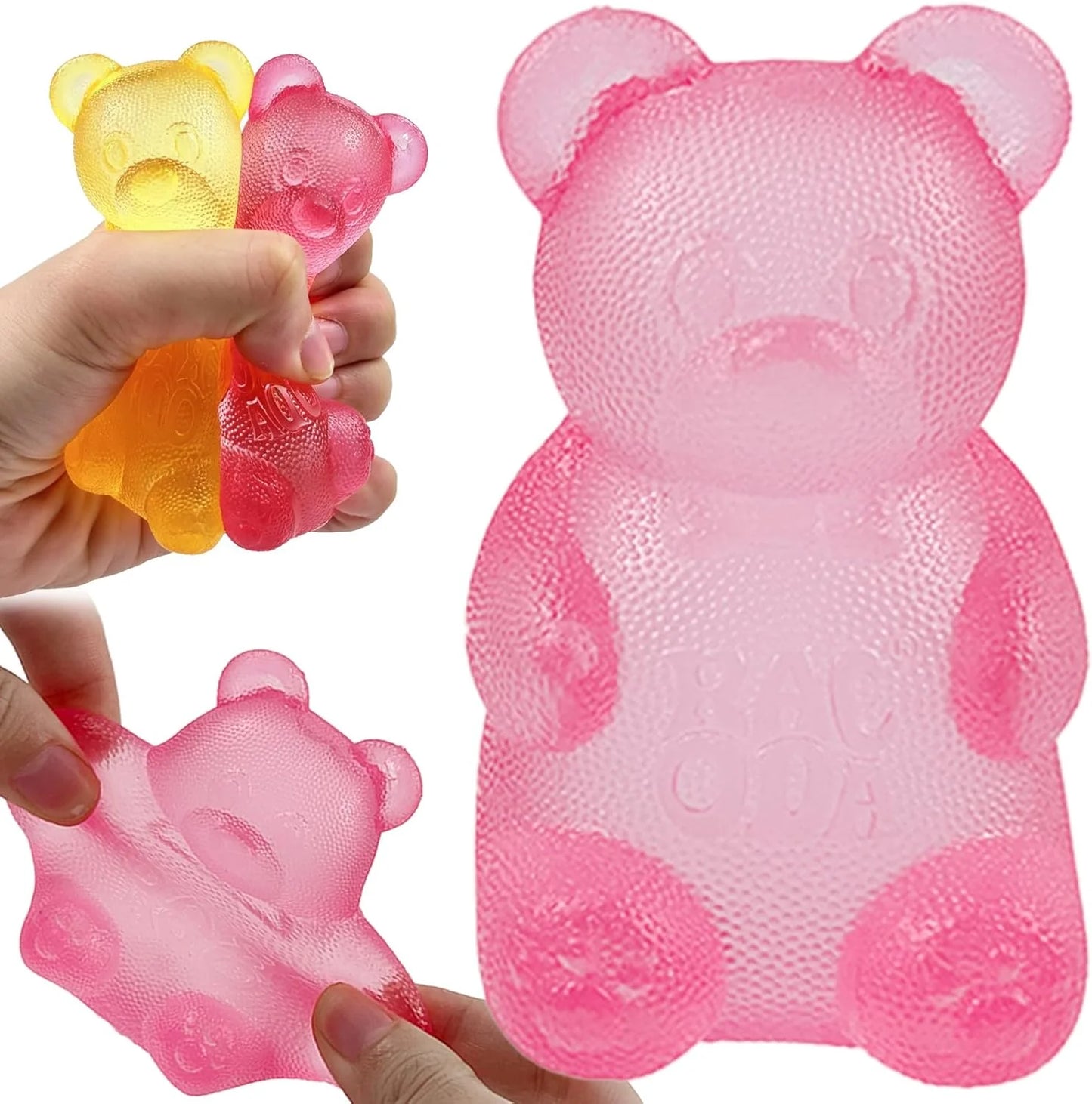 Pink Stretch Filled Squeeze Toys for Sensory Play，Maltose Bear & Sugar Ball Designs, Squishies Anxiety Relief & Focus Toy, Sensory Fidget Toys for Adults, Kids, Slow Rising Squishy Stress Balls - US 8809