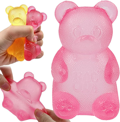 Pink Stretch Filled Squeeze Toys for Sensory Play，Maltose Bear & Sugar Ball Designs, Squishies Anxiety Relief & Focus Toy, Sensory Fidget Toys for Adults, Kids, Slow Rising Squishy Stress Balls - US 8809