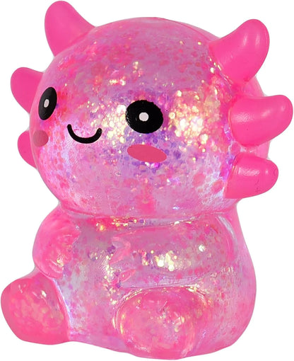 Axolotl Squishy Stress Toy – Cute Sitting Axolotl Fidget Toy Soft Squeeze Sensory Toy for Kids & Adults, Anxiety Relief Desk Toy, Party Favor (Pink) - US 1788