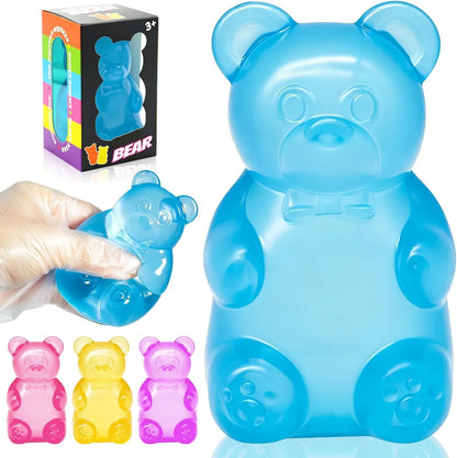 Bear Squishy Toy, Slow Rising Stress Relief Sugar Squeeze Toys for Kids & Adults, High Density Sensory Stress Balls, Stocking Stuffers, Birthday Party Favors, Anxiety Relief Toys for Boys Girls (Blue) - US 6349