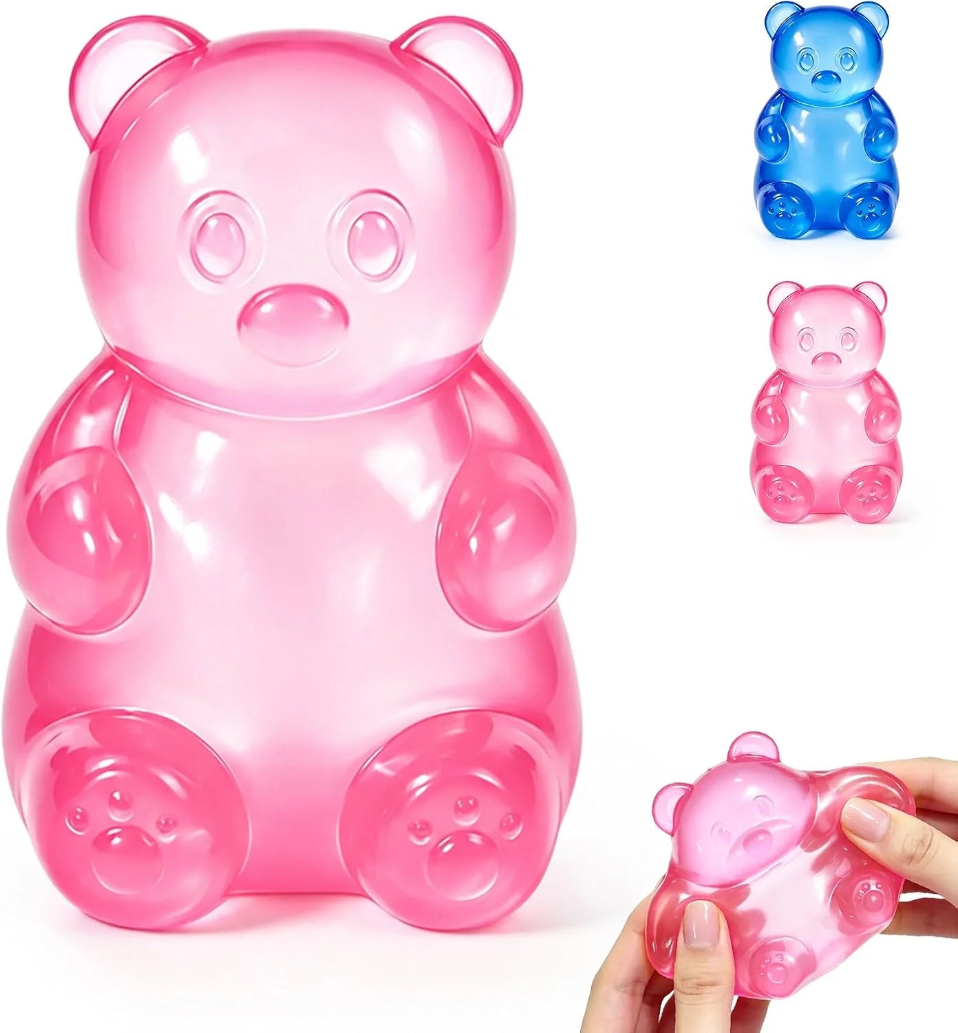 Gummy Bear Squishy，Stress Bear Taba Squishy Toys，Bear Toy Taba Squishy Toys for Adults Stress Relief Squeeze Balls，Sensory Fidget Toys，Valentines Day Gifts Birthday Gifts Party (Pink) - US 6207