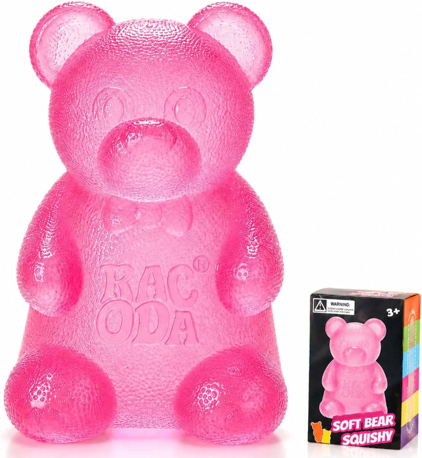 Taba Bear Squishy Fidget Toys,Stress Ball for Anxiety Stress Relief,Squishies Sensory Toy for Adults Kids Teens,Pink Squeeze Toys for Classroom Prize, Birthday Gifts Party Favors - US 9800
