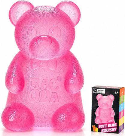 Taba Bear Squishy Fidget Toys,Stress Ball for Anxiety Stress Relief,Squishies Sensory Toy for Adults Kids Teens,Pink Squeeze Toys for Classroom Prize, Birthday Gifts Party Favors - US 9800