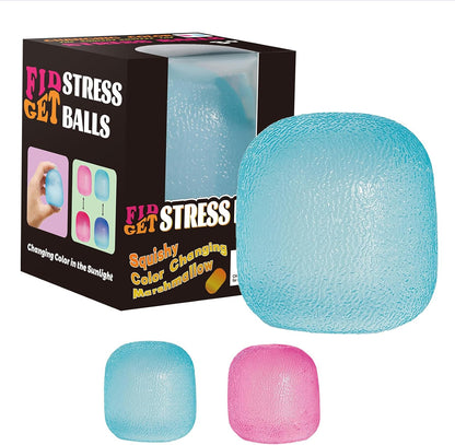Fidget Toys Stress Balls for Kids & Adults - Changes Color in The Sun - Malt Sugar Squishy Fidget Toys - Slow Rise Gel Ball - Stretchy Squeeze Stress Relief Balls for Anxiety - US 9029