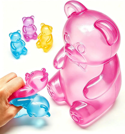 Fidget Toys Squishy Gummy Bear, Stress Cube Squishies Anxiety Stress Relief, Ice Squishy Stress Cube-Drop Malt Sugar Balls, Sensory Ball for Kids with Autism - US 3703