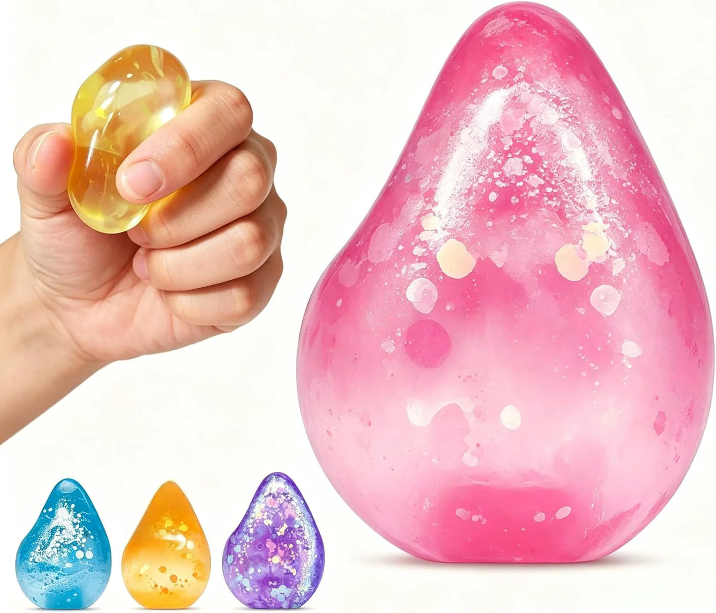 Fidget Toys Stress Cube, Cube Squishies Anxiety Stress Relief, Ice Squishy Stress Cube-Drop Malt Sugar Balls, Sensory Toys for Kids with Autism, Fidgets for Classroom Prize Toys (1pack Pink) - US 4315