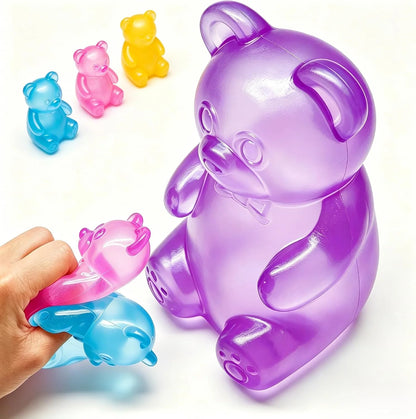 Fidget Toys Gummy Bear , Stress Cube Squishies Anxiety Stress Relief, Ice Squishy Stress Cube-Drop Malt Sugar Balls, Sensory Ball for Kids with Autism (Purple, 1) - US 7914