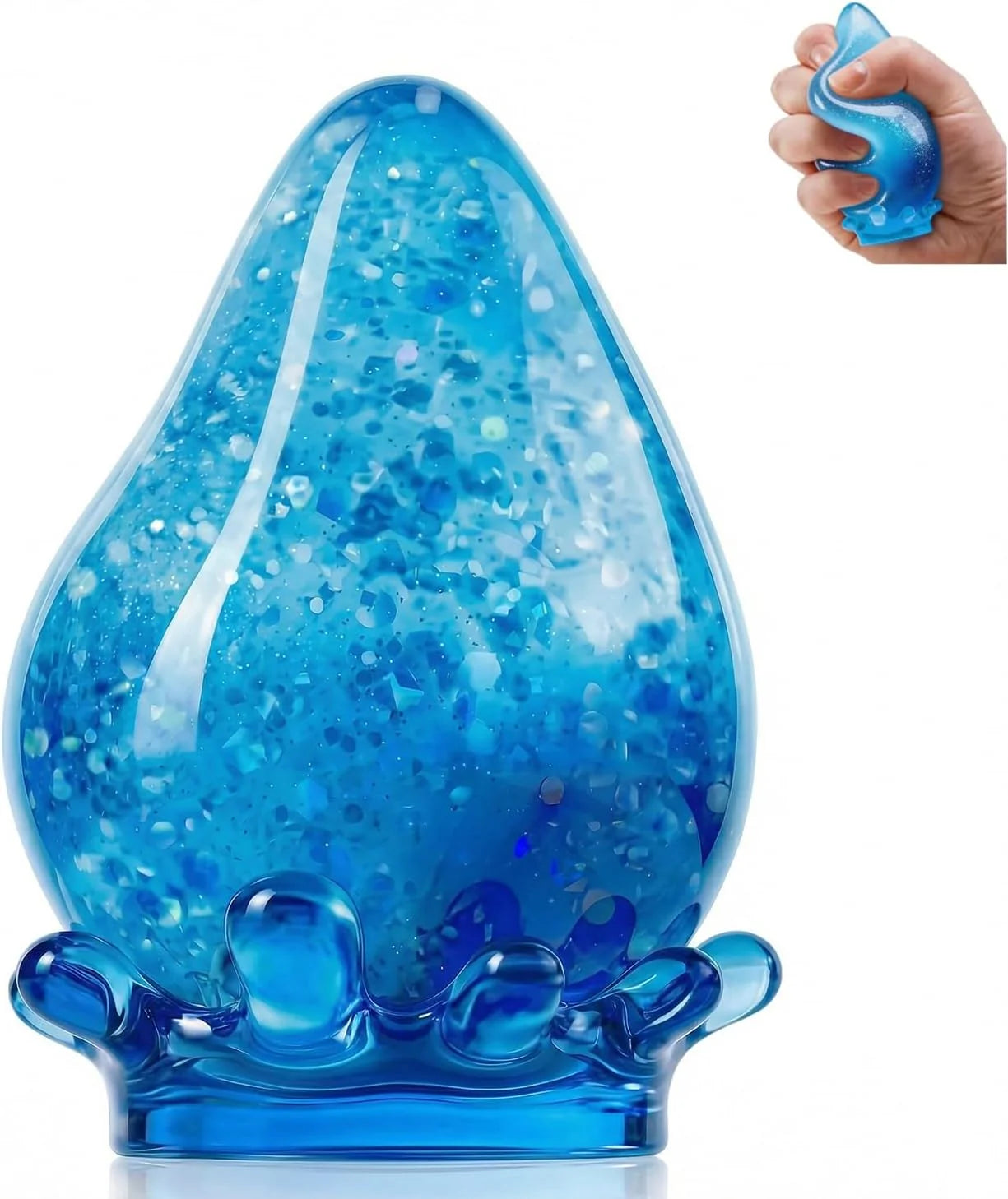 Water Drop Squeeze Squishies, Dream Squishy Drop Squishy Stress Ball, Soft Fidget Stress Ball, 2026 New Slow Rise Relief Fidget Sensory for Anxiety Stress Easter Party Favors (Blue) - US 1047