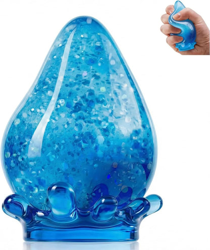 Water Drop Squeeze Squishies, Dream Squishy Drop Squishy Stress Ball, Soft Fidget Stress Ball, 2026 New Slow Rise Relief Fidget Sensory for Anxiety Stress Easter Party Favors (Blue) - US 1047
