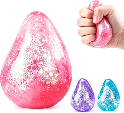 Dream Squishy Drop Fidget Toys Adults, Water Drop Squeeze Toy for Stress Relief, Slow Rising Squishies Sensory Toys with Autism, Malt Sugar Balls Gel Filled Party Favors - Pink - US 5731